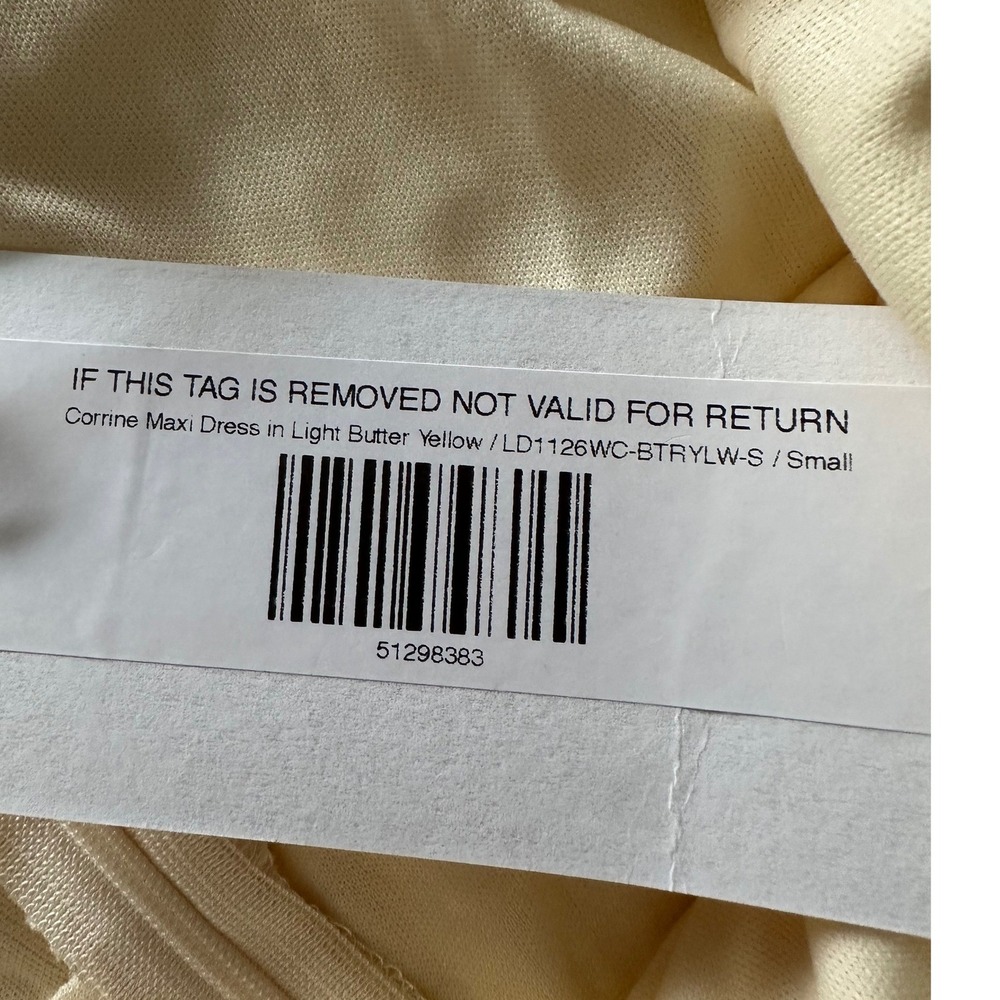 Worth Collective Corrine Maxi Dress in Light Butter Yellow - Size Small NWT - Picture 8 of 10